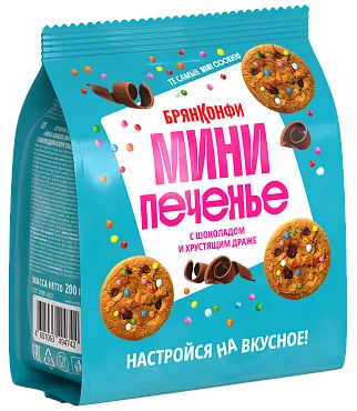 Печенье MINI COOKIES с шоколадом и хрустящим драже>
