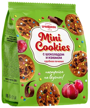 Печенье MINI COOKIES с шоколадом и изюмом>