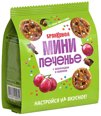 Печенье MINI COOKIES с шоколадом и изюмом>