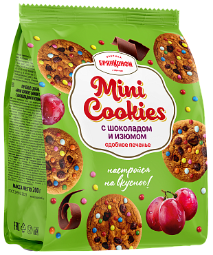 Печенье MINI COOKIES с шоколадом и изюмом>